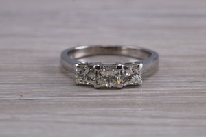 One carat Princess cut Diamond Trilogy Ring