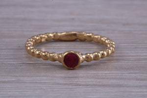 Very Dainty Ruby set Yellow Gold Ring