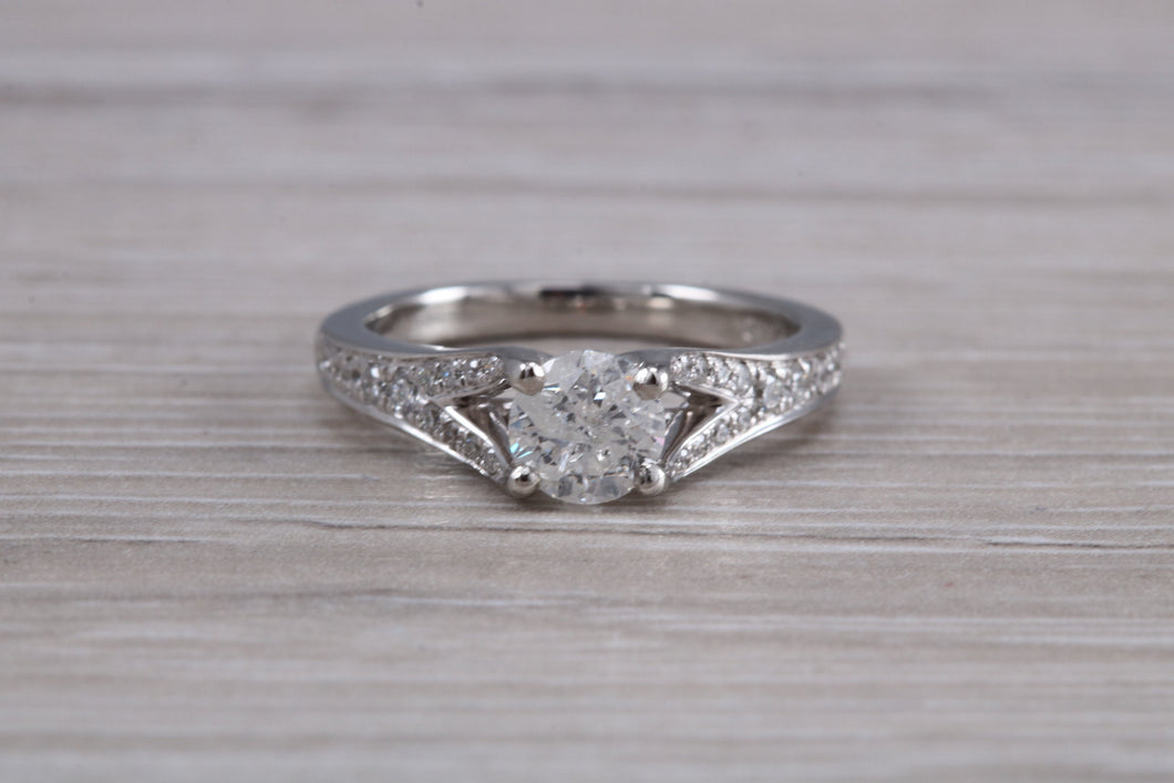 Split Shoulder Diamond set Platinum Engagement ring