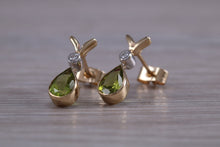 Load image into Gallery viewer, Peridot and Diamond set Earrings, Necklace and Bracelet in Yellow Gold