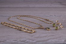 Load image into Gallery viewer, Peridot and Diamond set Earrings, Necklace and Bracelet in Yellow Gold