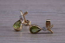 Load image into Gallery viewer, Peridot and Diamond set Earrings, Necklace and Bracelet in Yellow Gold