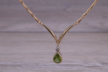 Load image into Gallery viewer, Peridot and Diamond set Earrings, Necklace and Bracelet in Yellow Gold