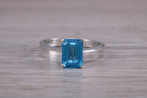 Swiss Blue Topaz set White Gold Ring