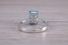 Load image into Gallery viewer, Swiss Blue Topaz set White Gold Ring