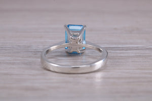 Swiss Blue Topaz set White Gold Ring