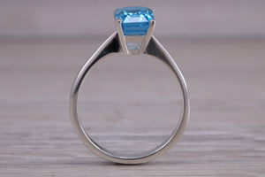 Swiss Blue Topaz set White Gold Ring