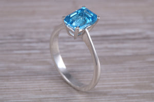 Swiss Blue Topaz set White Gold Ring