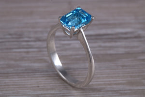 Swiss Blue Topaz set White Gold Ring