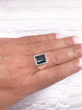 Load image into Gallery viewer, Large Chunky Natural Black Onyx set Ring