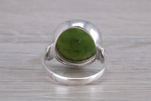 Load image into Gallery viewer, 15 mm Round cut Natural Green Jade Ring