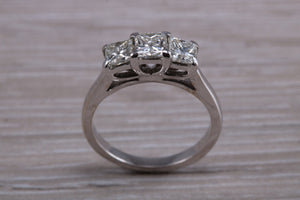 One carat Princess cut Diamond Trilogy Ring