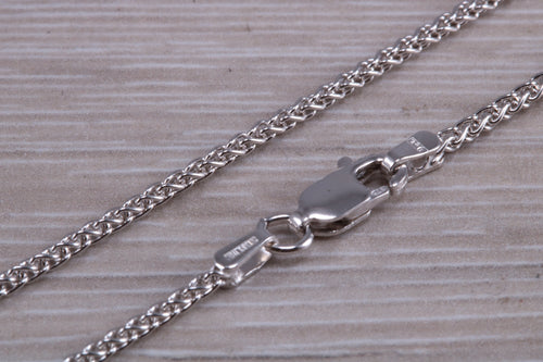 White Gold 16 inch Long Spiga Chain