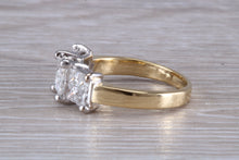 Load image into Gallery viewer, Half carat Square Princess cut Diamonds set 18ct Gold Ring