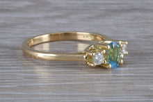 Load image into Gallery viewer, Aquamarine and Diamond Trilogy Ring