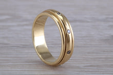 Load image into Gallery viewer, Diamond set Spinning Band in 18ct Yellow Gold