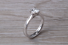 Load image into Gallery viewer, One carat Forever One cushion cut Moissanite Diamond set Platinum Solitaire