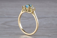 Load image into Gallery viewer, Aquamarine and Diamond Trilogy Ring