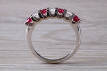 Load image into Gallery viewer, Ruby and Diamond 7 Stone 18ct White Gold Ring