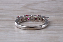 Load image into Gallery viewer, Ruby and Diamond 7 Stone 18ct White Gold Ring