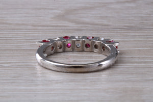 Ruby and Diamond 7 Stone 18ct White Gold Ring