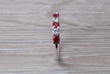 Load image into Gallery viewer, Ruby and Diamond 7 Stone 18ct White Gold Ring