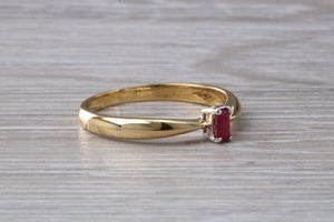 Petite and Simple Ruby set 18ct Gold Solitaire