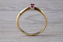 Load image into Gallery viewer, Petite and Simple Ruby set 18ct Gold Solitaire