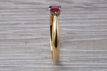 Load image into Gallery viewer, Petite and Simple Ruby set 18ct Gold Solitaire