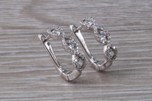 Load image into Gallery viewer, Dressy Diamond set 18ct White Gold Half Hoop Earrings