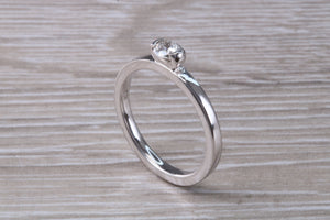 Half Bezel Diamond set 18ct White Gold Solitaire