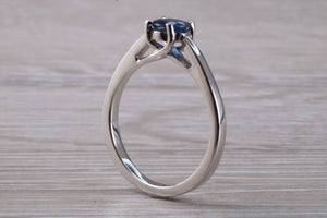 Half carat Beautiful Royal Blue Sapphire set 18ct White Gold Ring