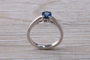 Half carat Beautiful Royal Blue Sapphire set 18ct White Gold Ring