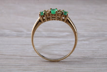 Load image into Gallery viewer, Emerald and Diamond set Yellow Gold Ring