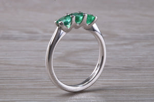 Emerald Trilogy set Platinum Ring