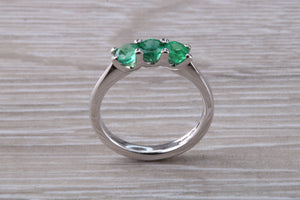 Emerald Trilogy set Platinum Ring