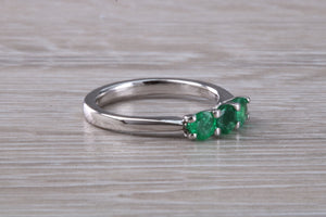 Emerald Trilogy set Platinum Ring