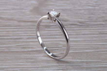 Load image into Gallery viewer, Dainty and Minimalist Princess cut diamond Set 18ct White Gold Solitaire