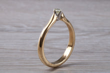 Load image into Gallery viewer, Dainty Diamond set Yellow Gold Solitaire