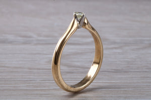 Dainty Diamond set Yellow Gold Solitaire