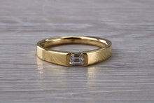 Load image into Gallery viewer, Emerald cut Diamond set 18ct Yellow Gold Ring