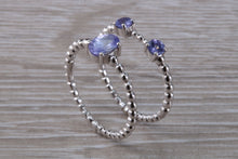 Load image into Gallery viewer, Set of Two Tanzanite Stack Rings in 9ct white gold