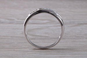 Diamond set Crossover Ring