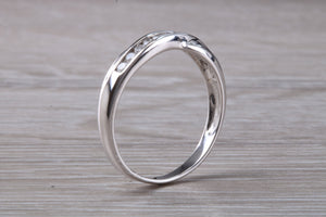 Diamond set Crossover Ring