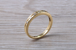 Round cut Diamond set 18ct Gold Band