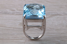 Load image into Gallery viewer, Very Large 70 carat Sky Blue Topaz set White Gold Statement Ring