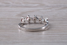 Load image into Gallery viewer, Dainty Ruby and Diamond ring. very unusual styled band in 18ct white gold