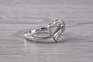 Love Heart Diamond set 18ct White Gold Ring