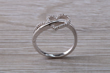 Load image into Gallery viewer, Love Heart Diamond set 18ct White Gold Ring