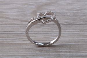 Love Heart Diamond set 18ct White Gold Ring